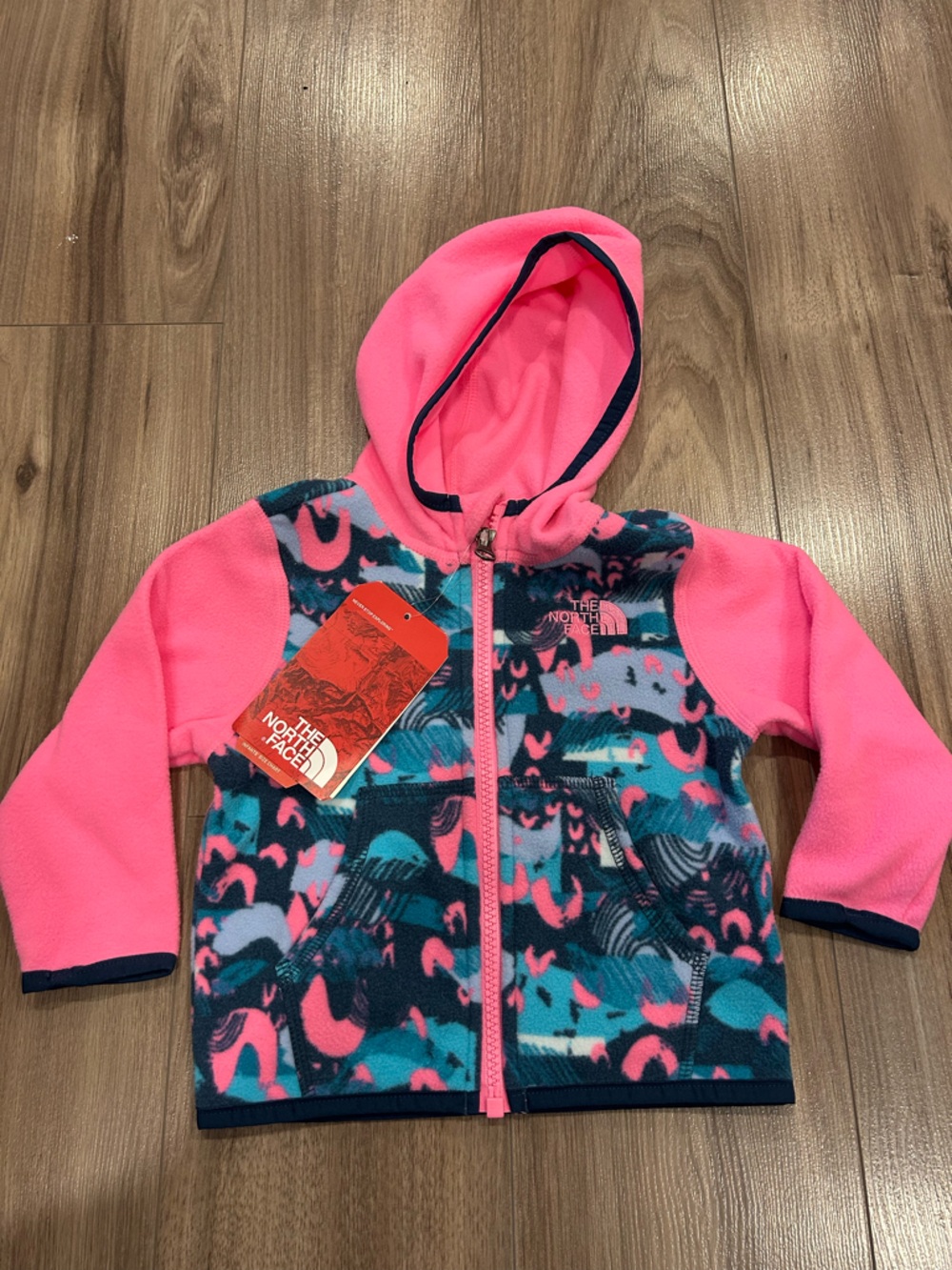 The North Face Glacier Full Zip Hoodie Fleece Pink Blue
